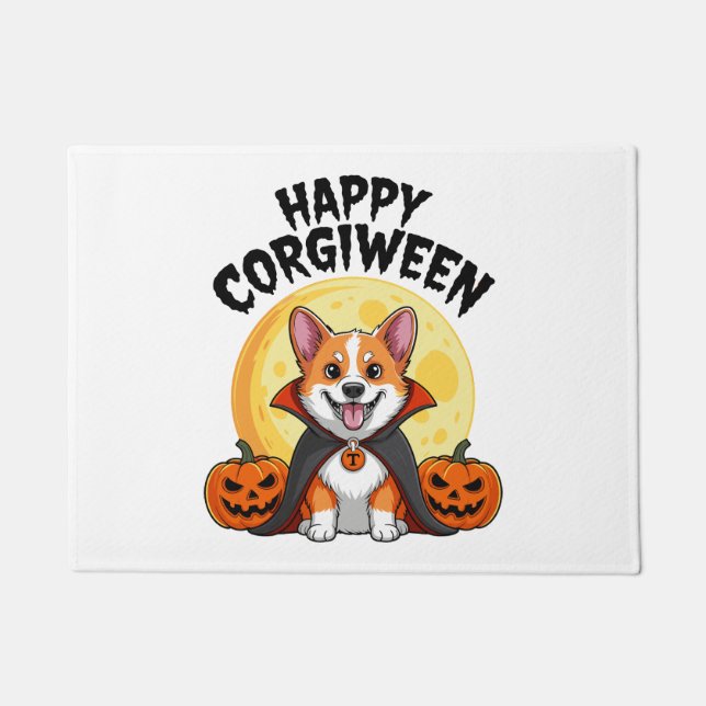 Halloween Corgiween, Spooky Corgi Dog Fußmatte (Vorderseite)