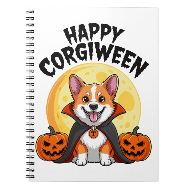 Halloween Corgiween, Spooky Corgi Dog Notizblock (Vorderseite)