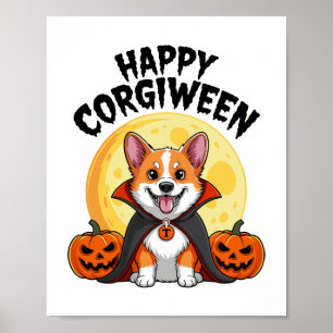 Halloween Corgiween, Spooky Corgi Dog Poster