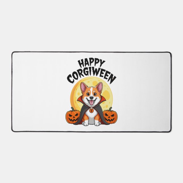 Halloween Corgiween, Spooky Corgi Dog Schreibtischunterlage (Vorderseite)