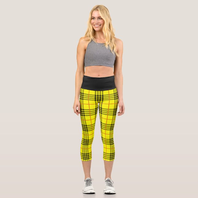 halloween cosplay 1990er Jahre kariert Capri Leggings (Vorderseite)