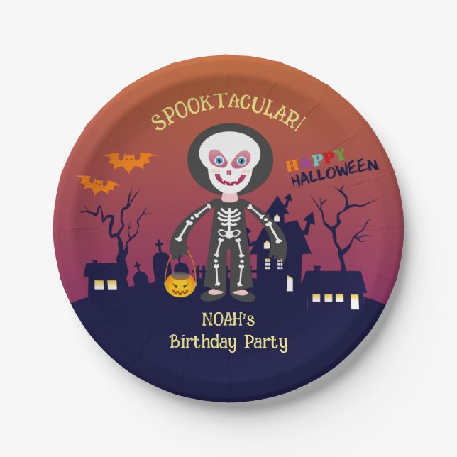 Halloween Costume Boy Geburtstagsparty Pappteller (Vorderseite)