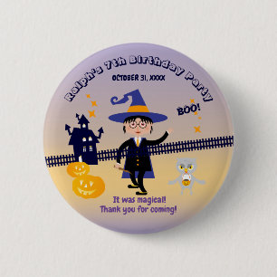 Halloween Costume Boy Wizard Geburtstagsparty Button