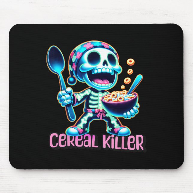 Halloween Costume Cereal Killer Funny Breakfast Ce Mousepad (Vorne)