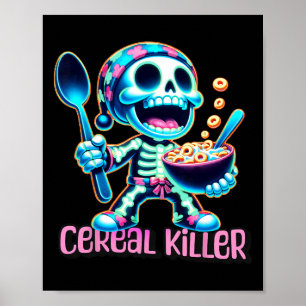 Halloween Costume Cereal Killer Funny Breakfast Ce Poster
