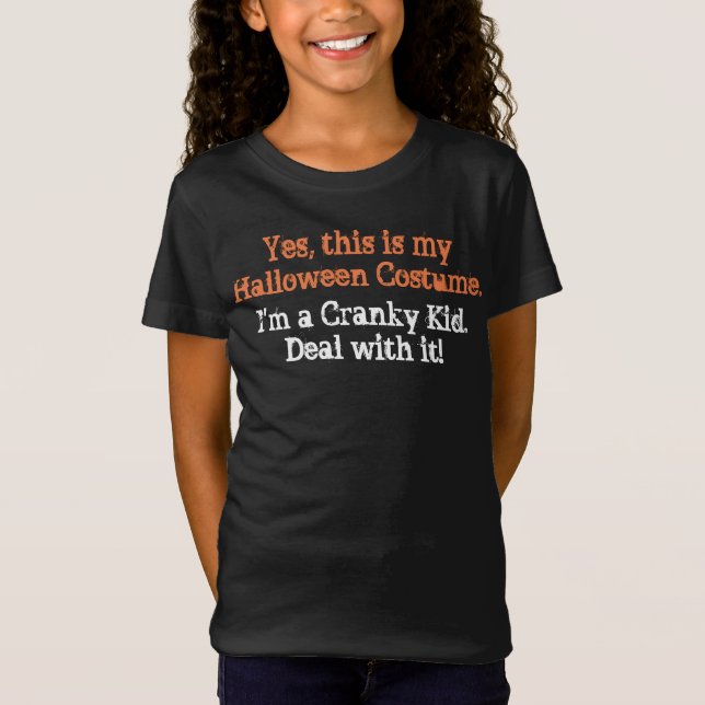 Halloween Costume Cranky Kid Funny Fun T-Shirt (Vorderseite)