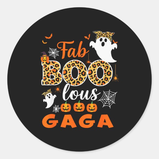 Halloween Costume Cute Leopard Boo Gaga Soky Ghost Runder Aufkleber (Vorderseite)