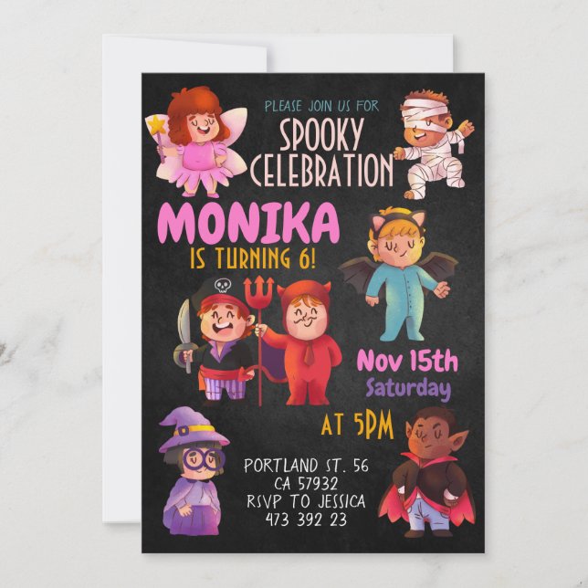 Halloween Costume fête Anniversaire Invitation (Devant)