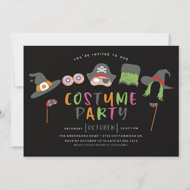 HALLOWEEN COSTUME FÊTE INVITATION (Devant)