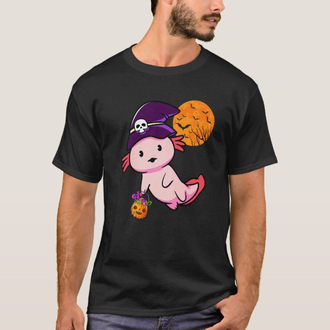 Halloween Costume For Boys Kids Axolotl Witch Pump T-Shirt (Vorderseite)