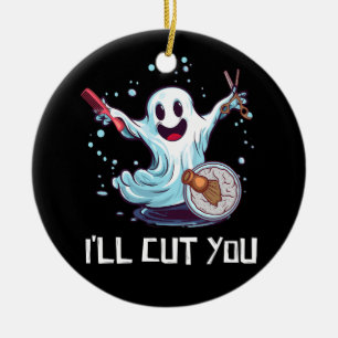 Halloween Costume Friseur Ghost Hairstylist I' Keramik Ornament