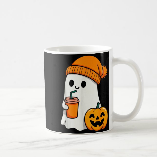 Halloween Costume Ghost Drinking Pumpkin Men Women Kaffeetasse (Rechts)