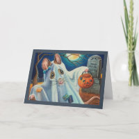 Halloween Costume Ghost Mouse Wasserfarbe Kunst