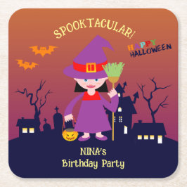 Halloween Costume Girl Geburtstagsparty Rechteckiger Pappuntersetzer