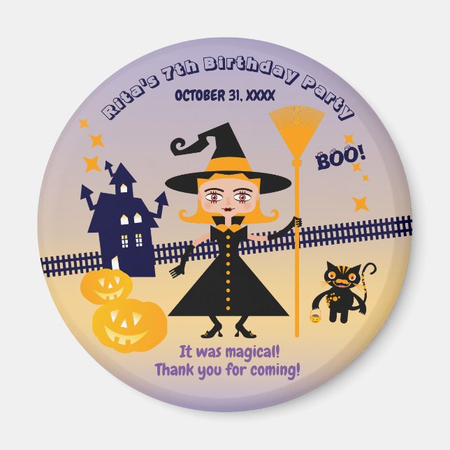 Halloween Costume Girl Witz Geburtstagsparty Magnet (Vorne)