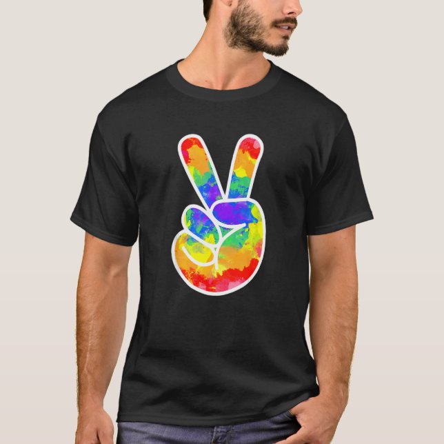 Halloween Costume Hippie 60er 70er Gefärbte Krawat T-Shirt (Vorderseite)