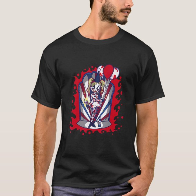 Halloween Costume Karneval Bloody Beängstigend Clo T-Shirt (Vorderseite)