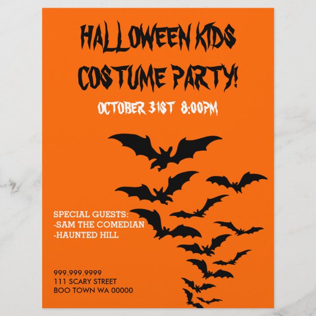 Halloween Costume Kids Party Ankündigung Flyer (Vorne)