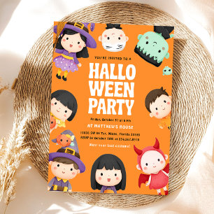 Halloween Costume Kids Trick Leckerei Party Einladung