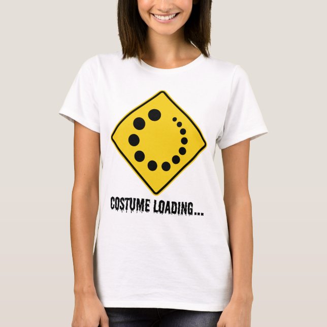 Halloween Costume Loading Yellow Road Sign T-Shirt (Vorderseite)