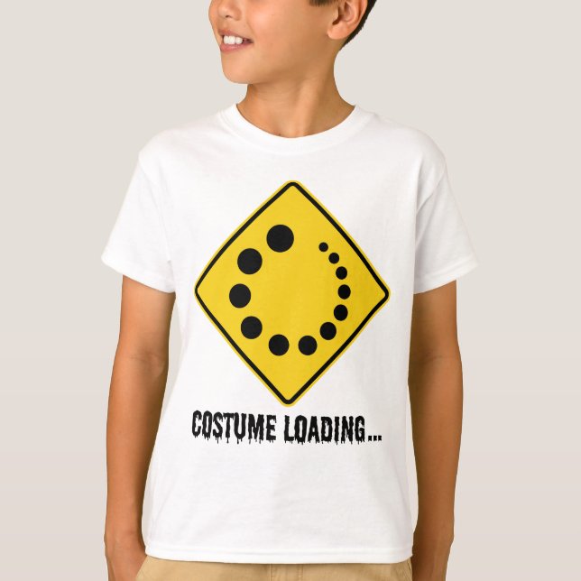 Halloween Costume Loading Yellow Road Sign T-Shirt (Vorderseite)