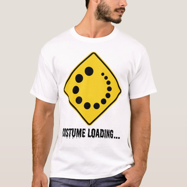 Halloween Costume Loading Yellow Road Sign T-Shirt (Vorderseite)