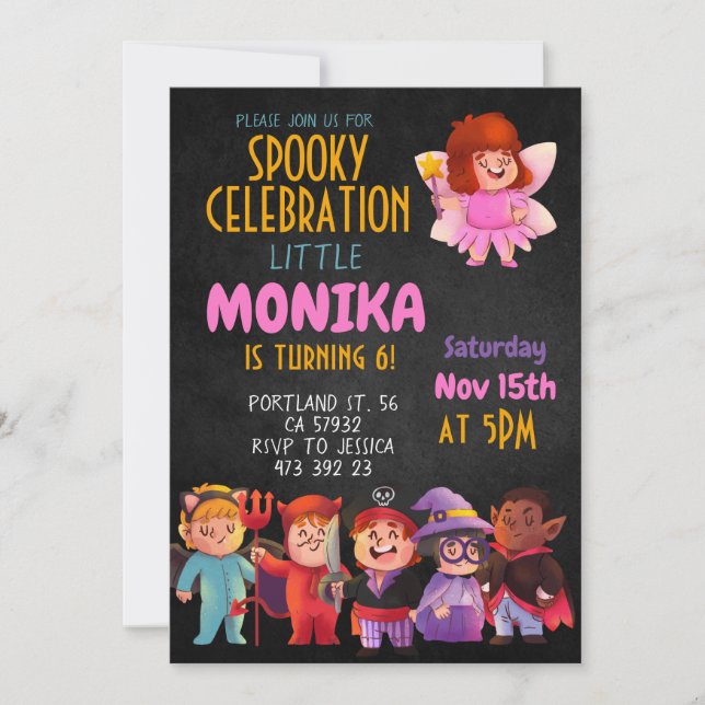 Halloween Costume party Birthday Invitation  Einladung (Vorderseite)
