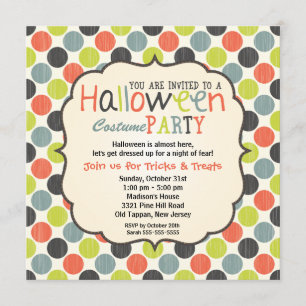 Halloween Costume Party Bunte und Spaß Einladung