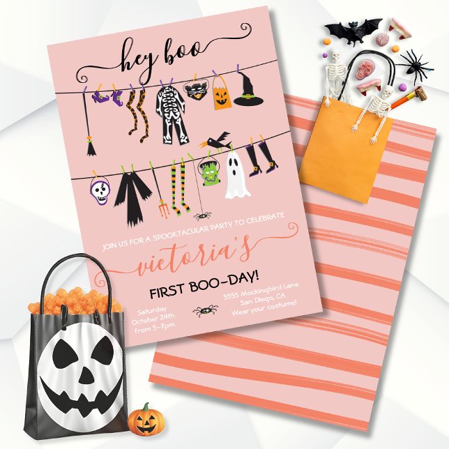 Halloween Costume Party Clothesline invitation (Créateur téléchargé)