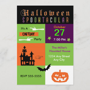 Halloween Costume Party Color Party Einladung