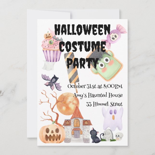 Halloween Costume Party Einladung (Vorderseite)