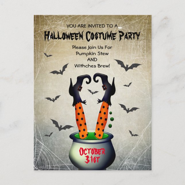 Halloween Costume Party Einladung Postkarte (Vorderseite)