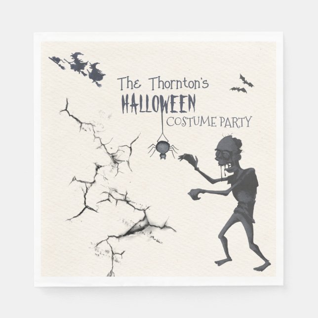 Halloween Costume Party Einladung Serviette (Vorderseite)