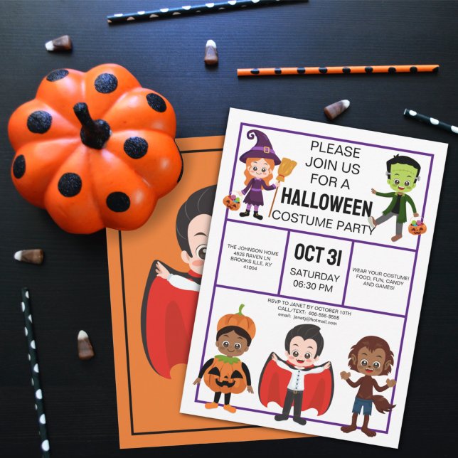 Halloween Costume Party für Kinder nach Maß Einladung (Von Creator hochgeladen)