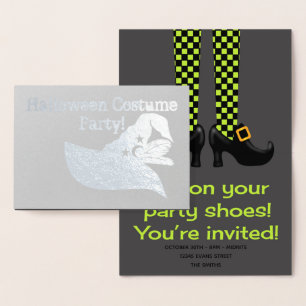 Halloween Costume Party   Hexenhut Folienkarte