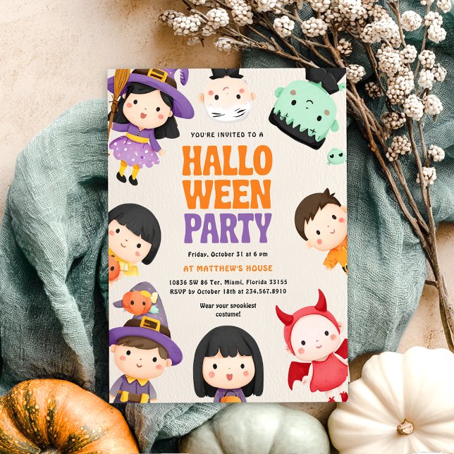 Halloween Costume Party Kids Trick Leckerei Einladung (Von Creator hochgeladen)