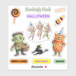 Halloween Costume Party Monsters lustiger Tanz Aufkleber
