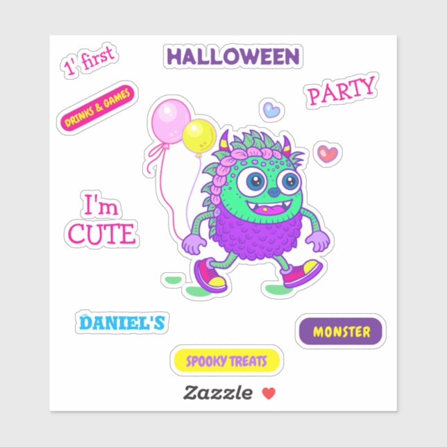 Halloween Costume Party Monsters lustiger Tanz Aufkleber (Blatt)