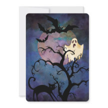 Halloween Costume Party, Moon & Ghost