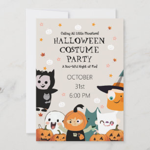 Halloween Costume Party Niedliche Kinderzeichen Einladung