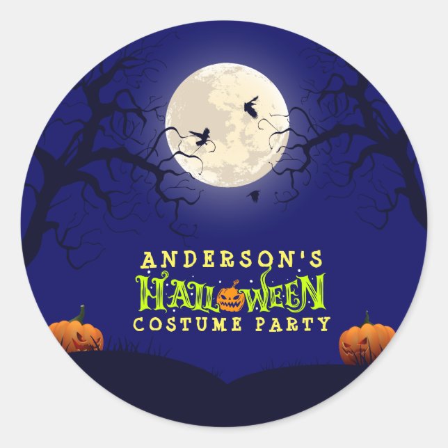 Halloween Costume Party Runder Aufkleber (Vorderseite)