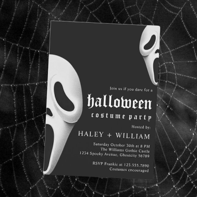 Halloween Costume Party Spooky Creepy Ghost Themed Einladung (Von Creator hochgeladen)