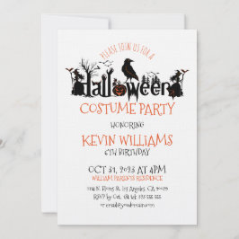Halloween Costume Party SpookyHalloween Typografie Einladung