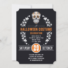 Halloween Costume Party Sugar Skull Einladungen