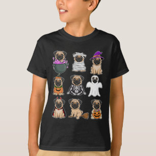 Halloween Costume Spooky Ghost Pumpkin Mops Hallow T-Shirt
