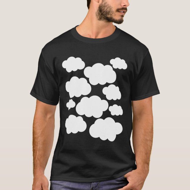 Halloween Costume Weiße Wolken T-Shirt (Vorderseite)