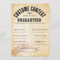 HALLOWEEN COSTUME WETTBEWERB OFFIZIELLER BALLOT