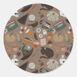 Halloween Cotattcore Runder Aufkleber