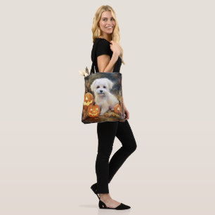 Halloween Coton De Tulear mit Kürbissen Gruselig Tasche