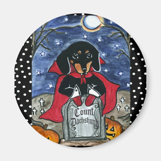 Halloween Count Dackel Magnet (Vorne)